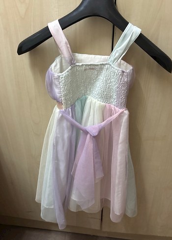 Kız Çocuk Çok Renkli Bohem Straplez Elbise - Görsel 8