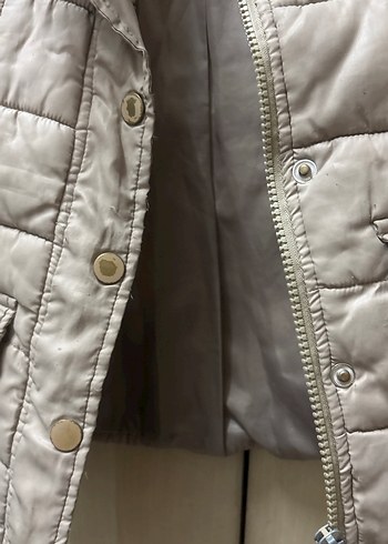 Kız Çocuk Bej Kürklü Mont - Görsel 5