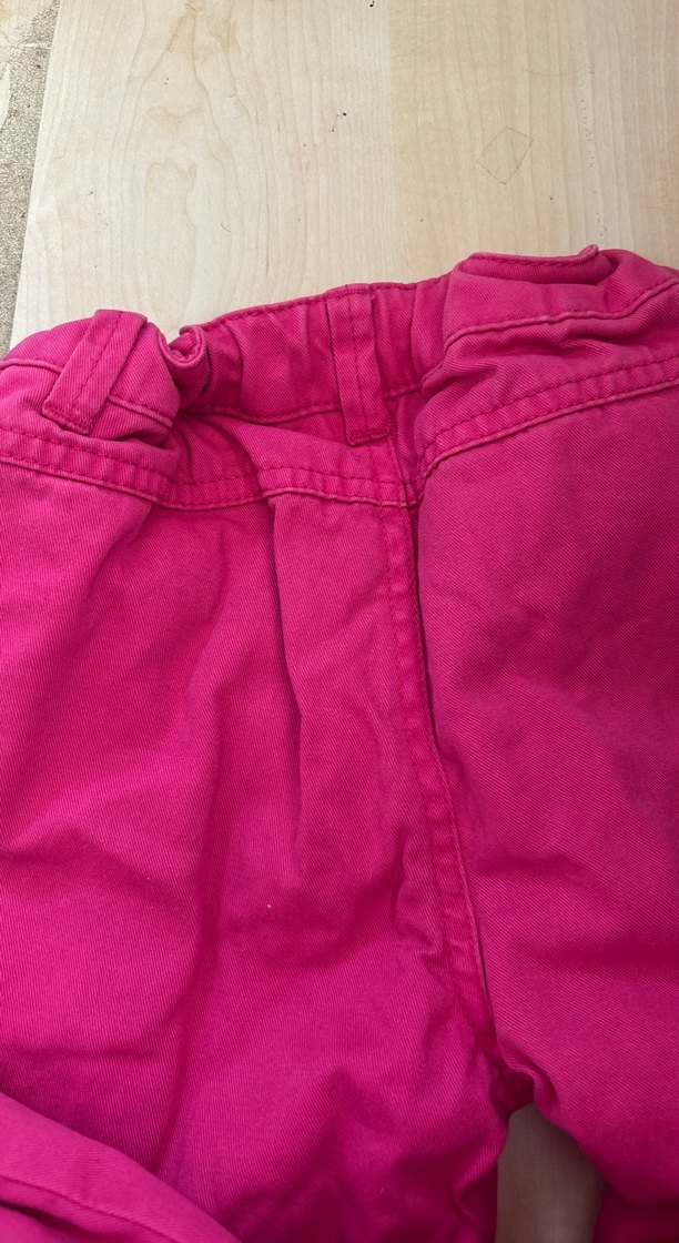 Düğmeli Pembe Kız Çocuk Dar Kesim Pantolon - Görsel 5