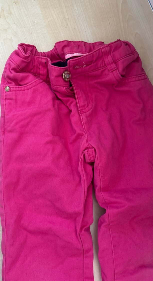 Düğmeli Pembe Kız Çocuk Dar Kesim Pantolon - Görsel 3