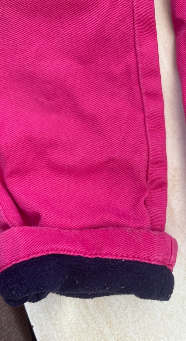 Düğmeli Pembe Kız Çocuk Dar Kesim Pantolon - Görsel 4