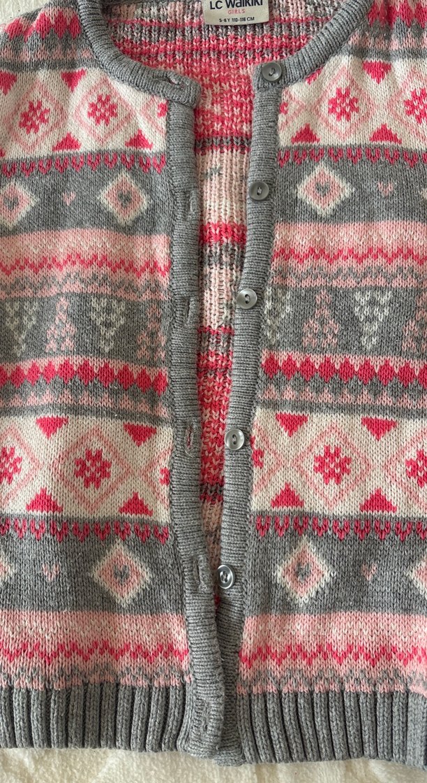 Kız Çocuk Örgü Renkli Bohem Hırka - Görsel 4