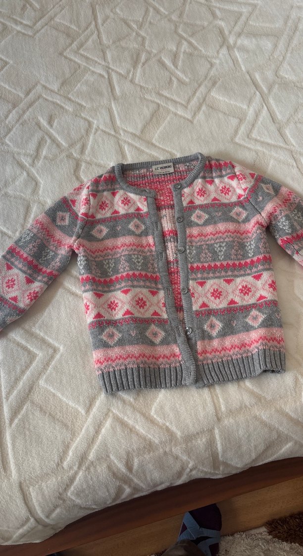 Kız Çocuk Örgü Renkli Bohem Hırka - Görsel 2