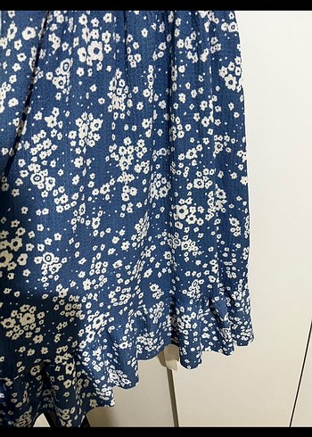 Kolsuz Lacivert Uzun Bohem Elbise - Görsel 2