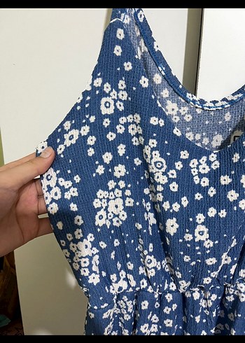 Kolsuz Lacivert Uzun Bohem Elbise - Görsel 3