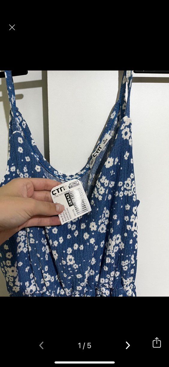 Kolsuz Lacivert Uzun Bohem Elbise - Görsel 4