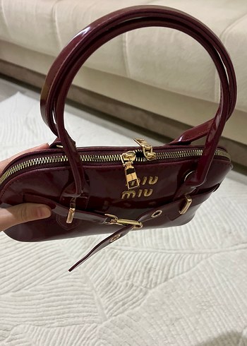 Miu Miu Bordo Rugan Kadın Çanta - Görsel 3