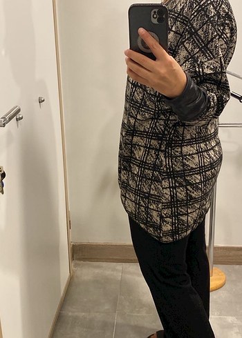 Gri Kareli Salaş tunik - Görsel 2