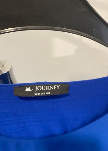 Mavi Saten Görünümlü Salaş Bluz - Görsel 4