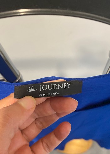 Mavi Saten Görünümlü Salaş Bluz - Görsel 6