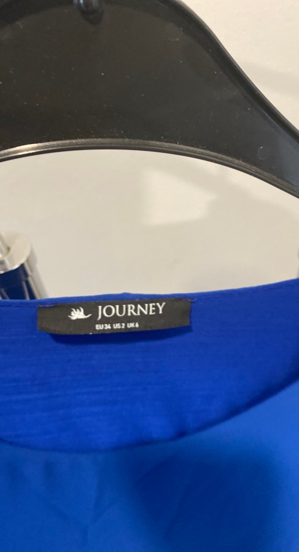 Mavi Saten Görünümlü Salaş Bluz - Görsel 4