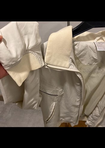 Beyaz Fermuarlı spor kadın çeket - Görsel 4