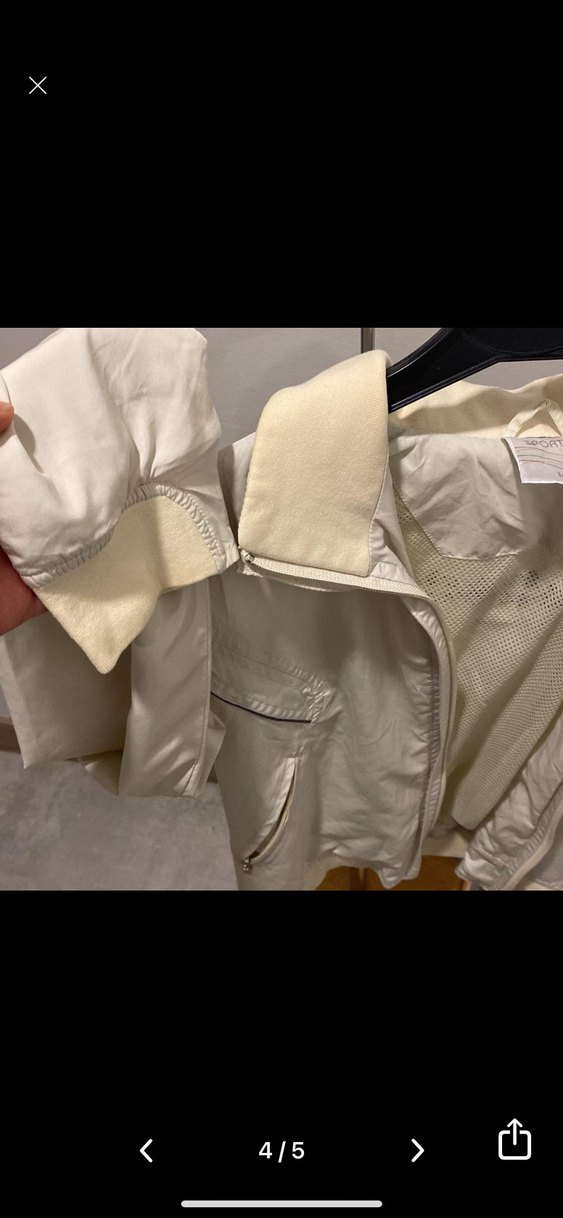 Beyaz Fermuarlı spor kadın çeket - Görsel 4