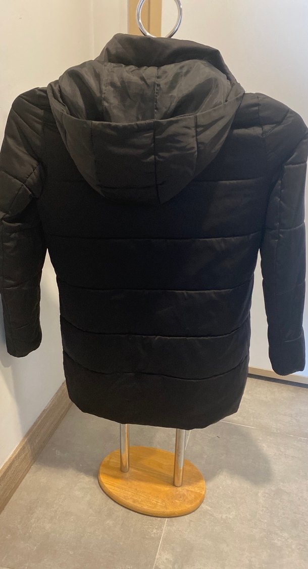 Siyah Kadın Puff Mont, Normal Boy, Dar Kesim - Görsel 5