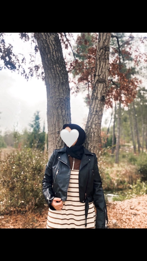 Siyah Kemerli Biker Deri Ceket - Görsel 2