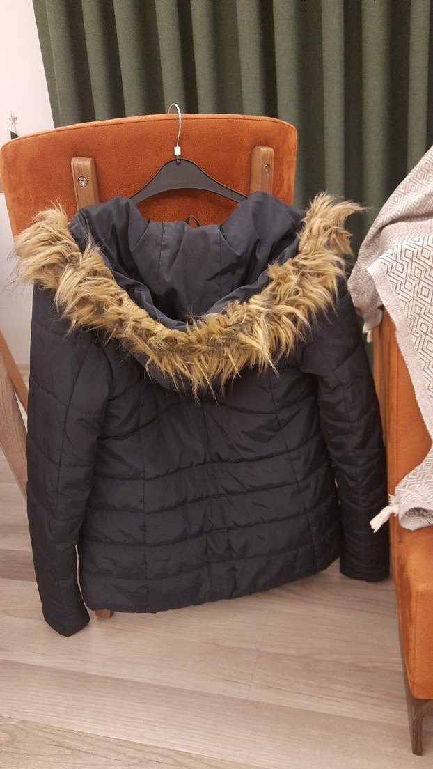 Defacto Kadın Kürklü Lacivert Mont - Görsel 2