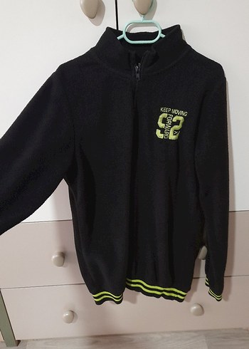 Siyah Fermuarlı Yüksek Yaka Erkek Çocuk Polar - Görsel 3