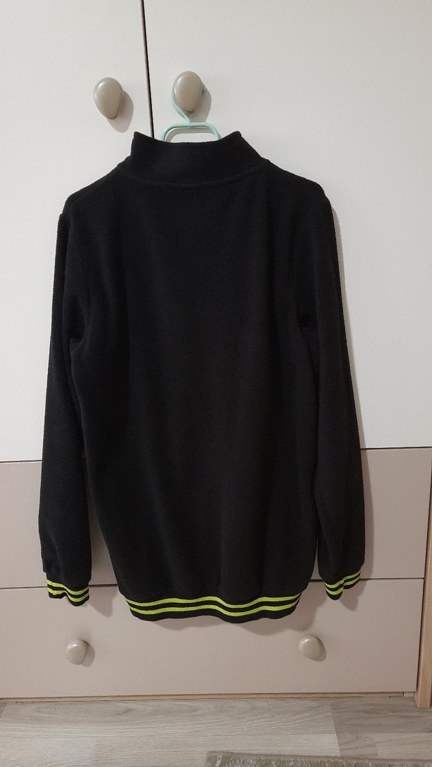 Siyah Fermuarlı Yüksek Yaka Erkek Çocuk Polar - Görsel 2