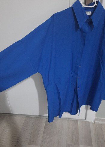 Happiness İstanbul Kadın Mavi Oversize Gömlem - Görsel 2