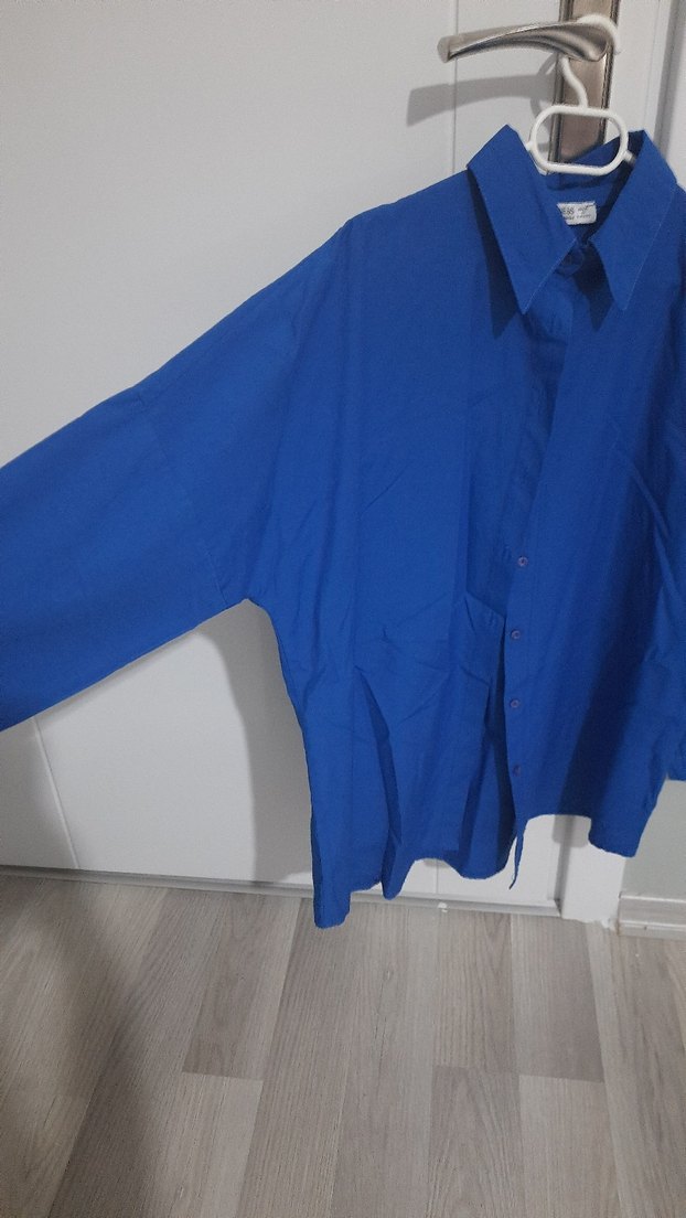 Happiness İstanbul Kadın Mavi Oversize Gömlem - Görsel 2