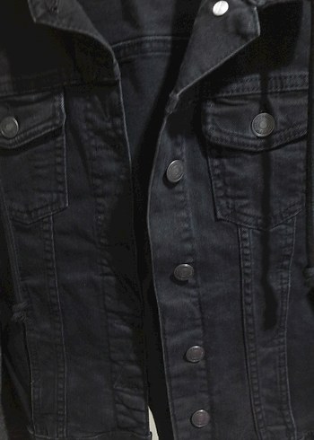 Lc Waikiki Kadın Siyah Kapşonlu Kot Ceket - Görsel 3