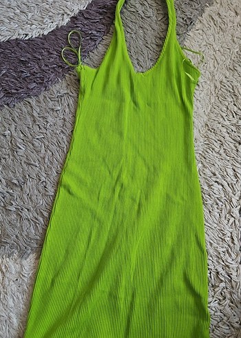 Yeşil Straplez Uzun Triko Elbise - Görsel 2