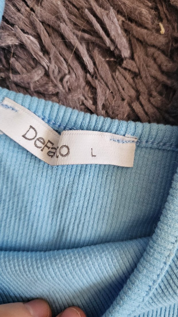 Mavi Fırfırlı Kolsuz Triko Elbise - Görsel 3