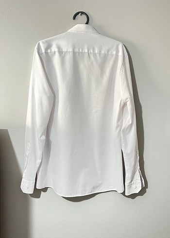 Erkek Beyaz Keten Uzun Kollu Gömlek - Görsel 2