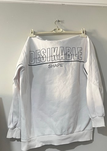 Beyaz Baskılı Erkek  Sweatshirt - Görsel 2