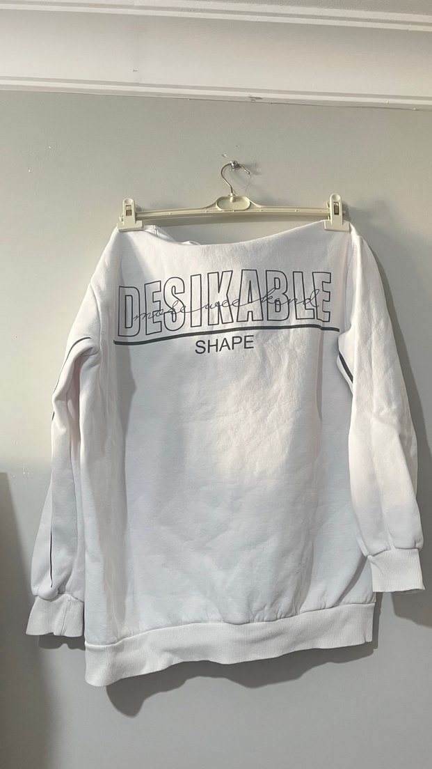 Beyaz Baskılı Erkek  Sweatshirt - Görsel 2