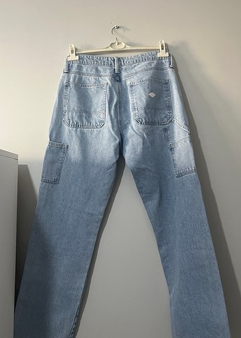 Mavi Bol Kesim Midi Denim Erkek Kot Pantolon - Görsel 2