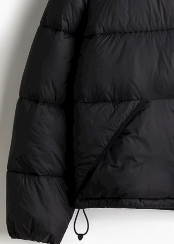 Siyah Kapüşonlu Kadın Kış Montu - Görsel 3