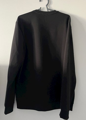 Siyah Erkek Sweatshirt, Yuvarlak Yaka, Uzun Kollu - Görsel 2