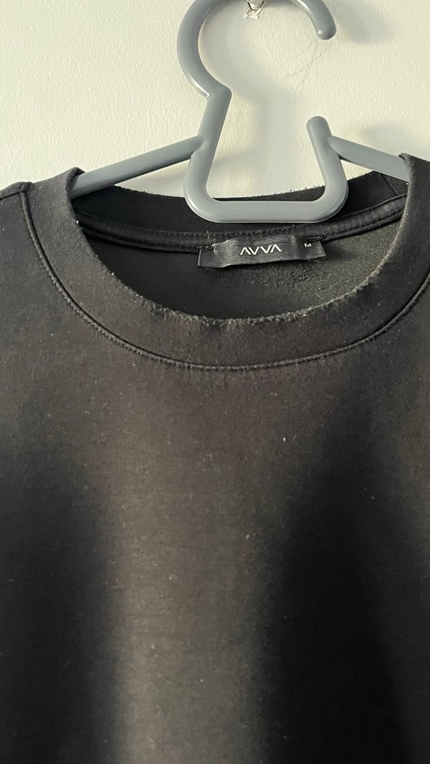 Siyah Erkek Sweatshirt, Yuvarlak Yaka, Uzun Kollu - Görsel 4