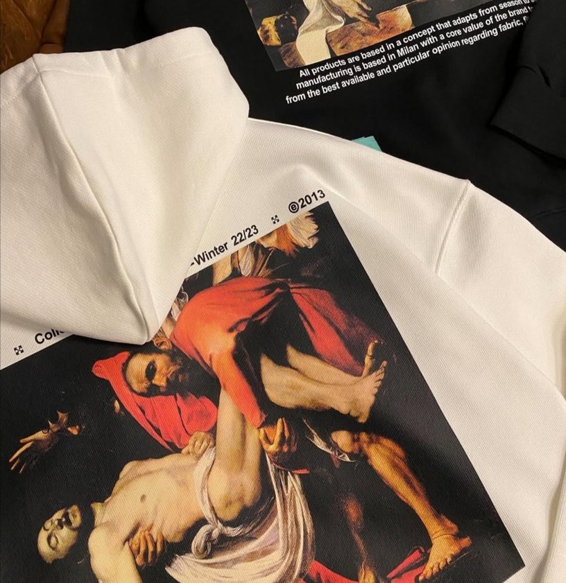 Beyaz Off-White Kapüşonlu Erkek Sweatshirt - Görsel 4