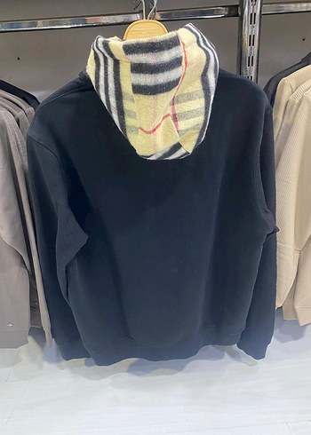 Burbery kapsonlu erkek swetshirt - Görsel 3