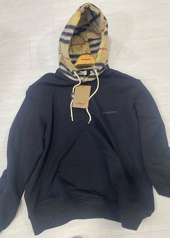 Burbery kapsonlu erkek swetshirt - Görsel 5