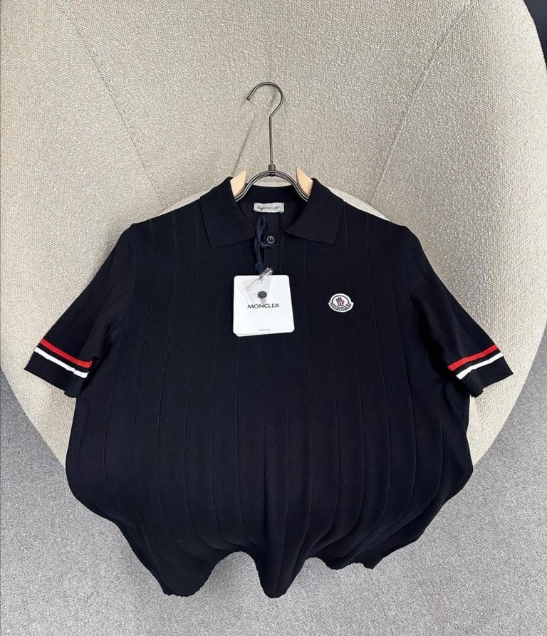Moncler knıted örme polo tişört - Görsel 2