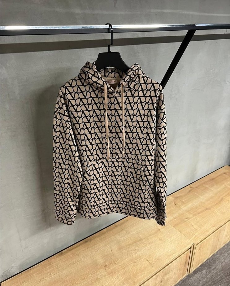 Valentino Erkek Kahverengi Kapüşonlu Sweatshirt - Görsel 2