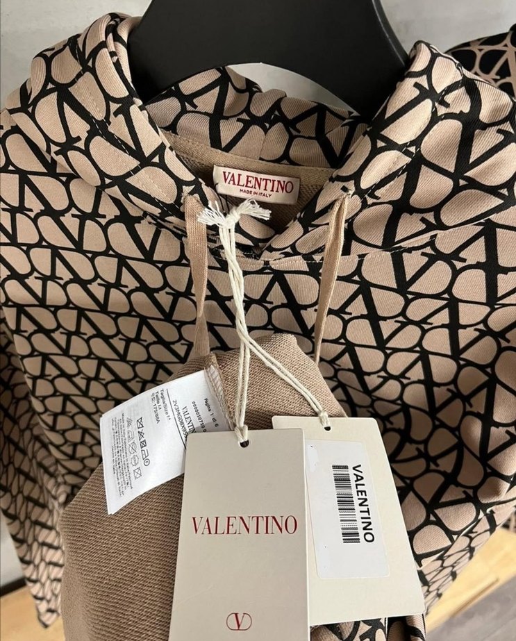 Valentino Erkek Kahverengi Kapüşonlu Sweatshirt - Görsel 4