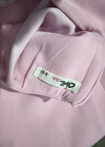 Kız Çocuk Pembe Kolsuz Volanlı Elbise - Görsel 4