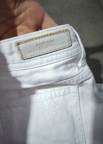 Beyaz Midi Boy Bol Kesim Kadın Kot Pantolon - Görsel 4