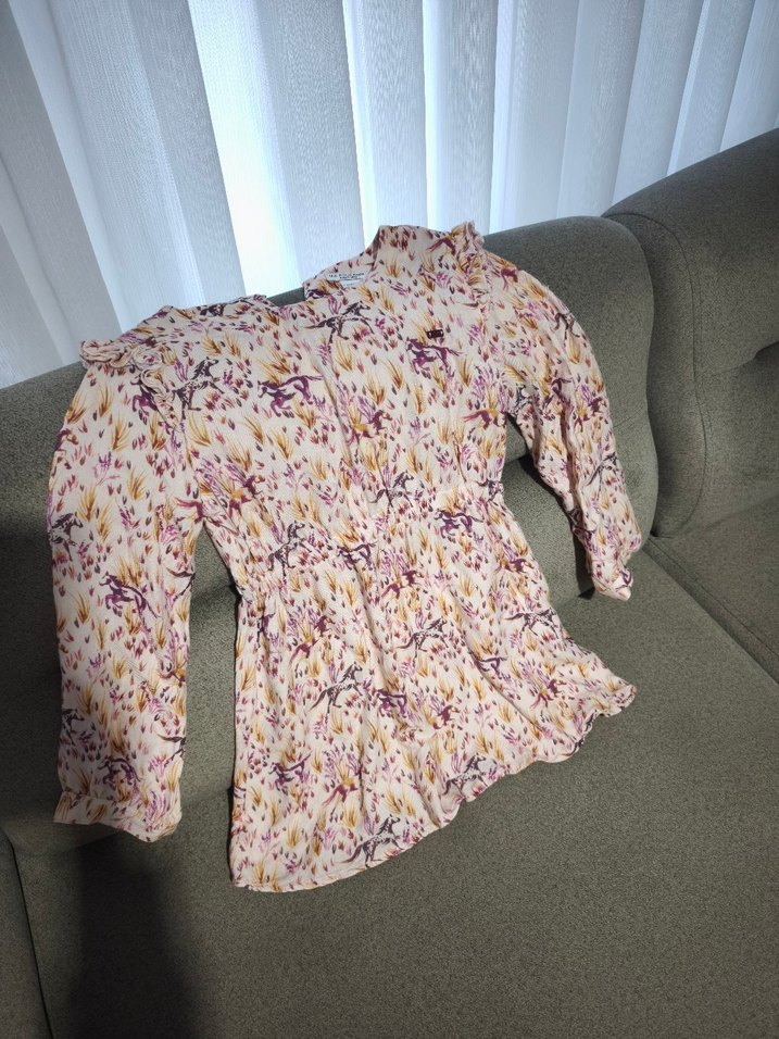 Kız Çocuk Pembe Uzun Kollu Bağlamalı Elbise - Görsel 4