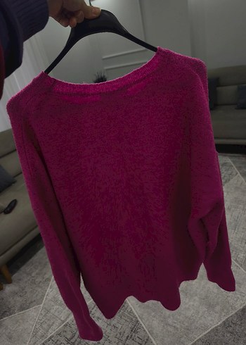 Kadın Pembe Örgü Yün Kazak - Görsel 3