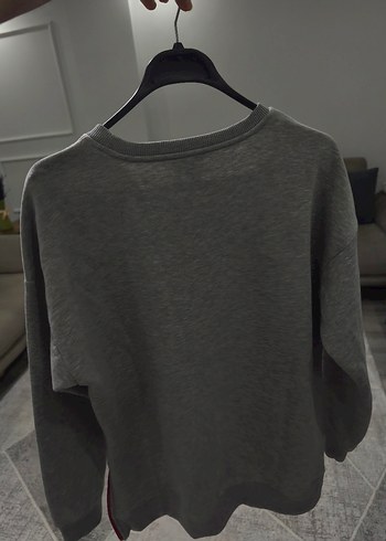 Gri Oversize Kadın Sweatshirt - Görsel 3