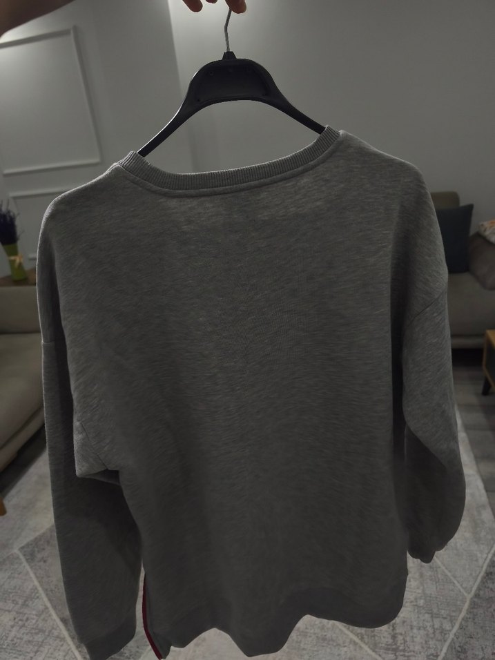 Gri Oversize Kadın Sweatshirt - Görsel 3