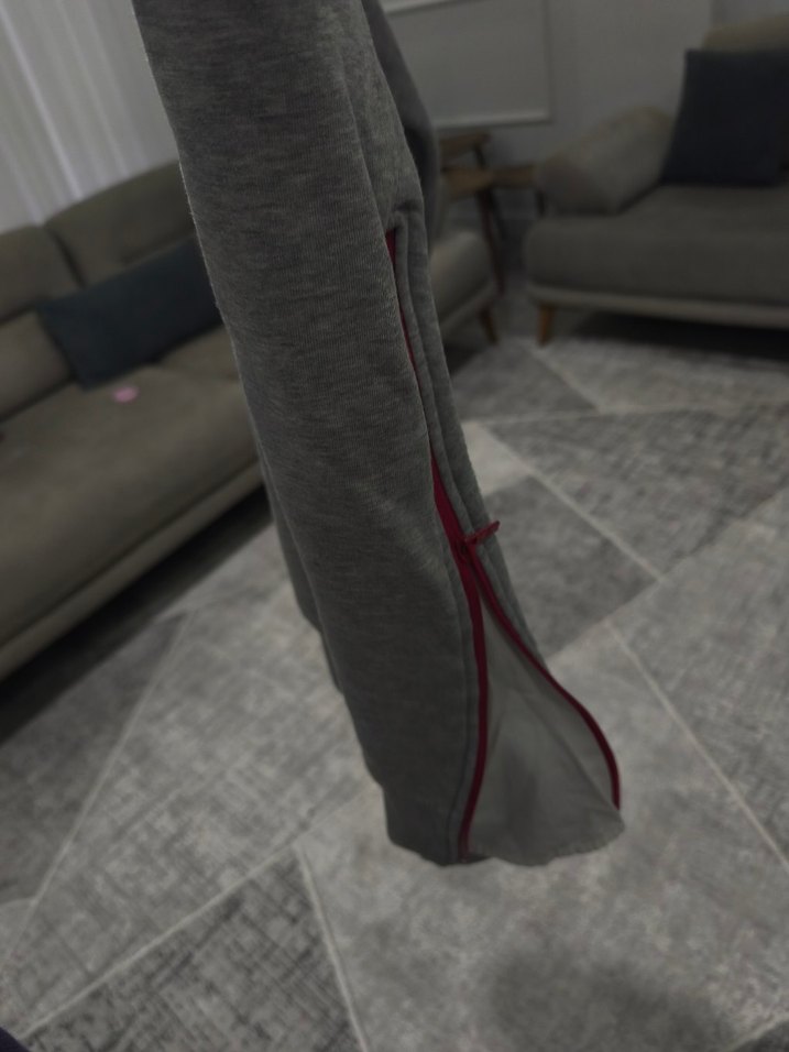 Gri Oversize Kadın Sweatshirt - Görsel 4