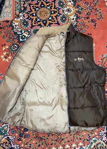 Kahverengi Nakışlı Sıcak Yelek - Görsel 3