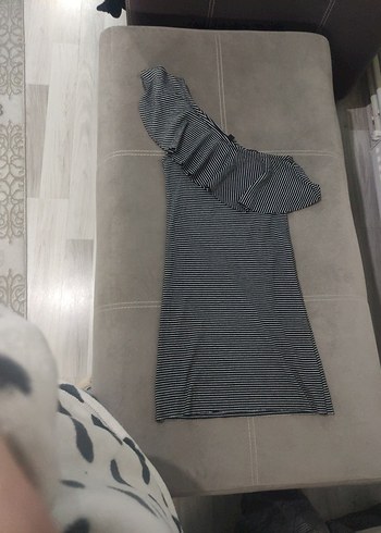 Tek omuz silim fit elbise - Görsel 5