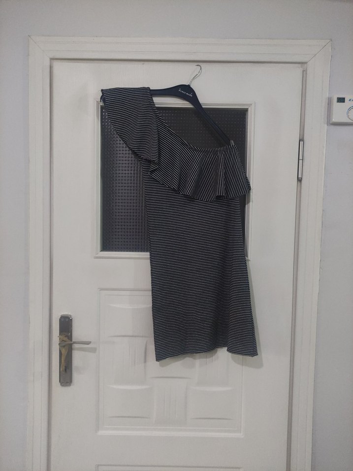 Tek omuz silim fit elbise - Görsel 3